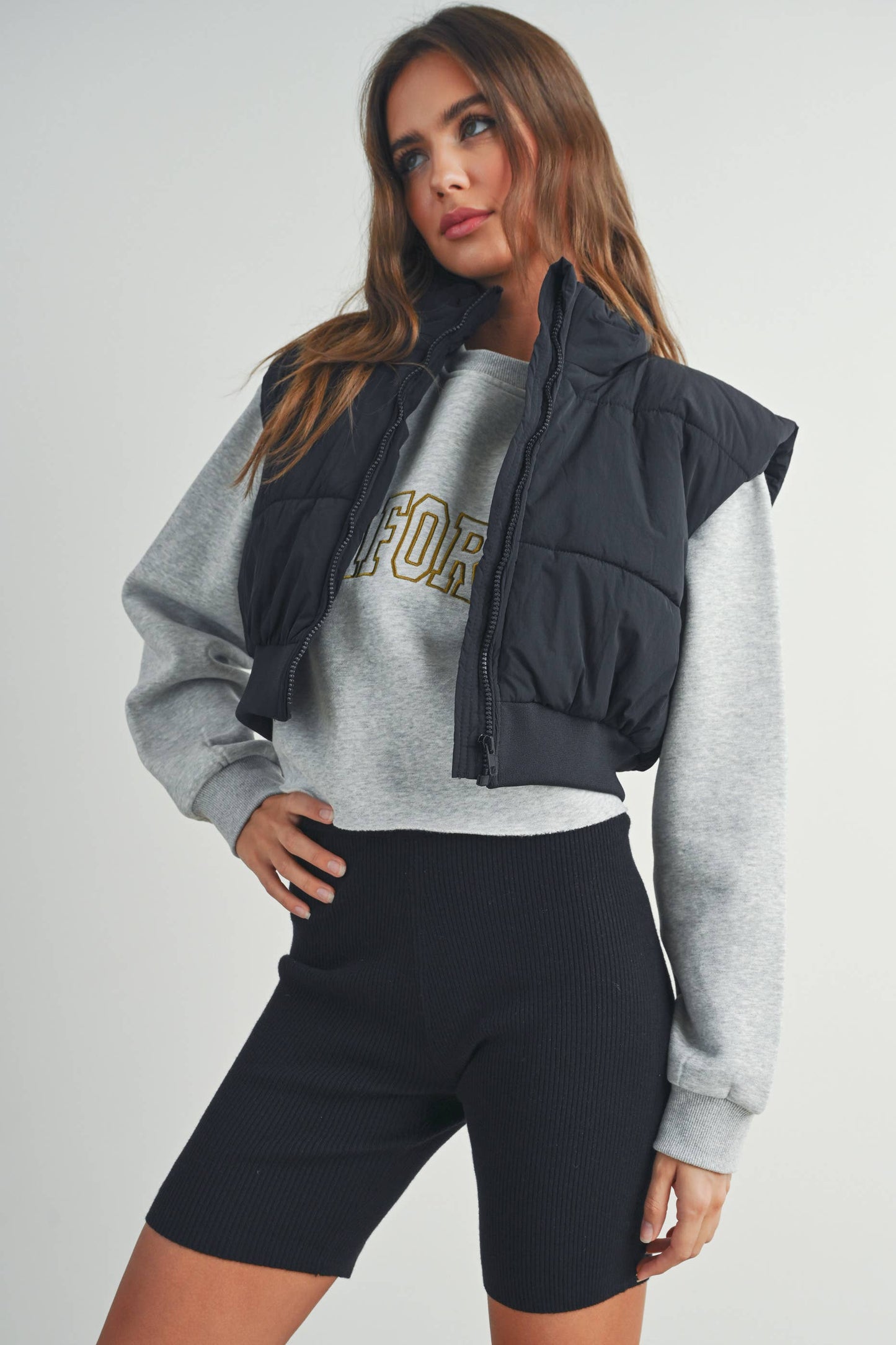 James Crop Puffer Vest