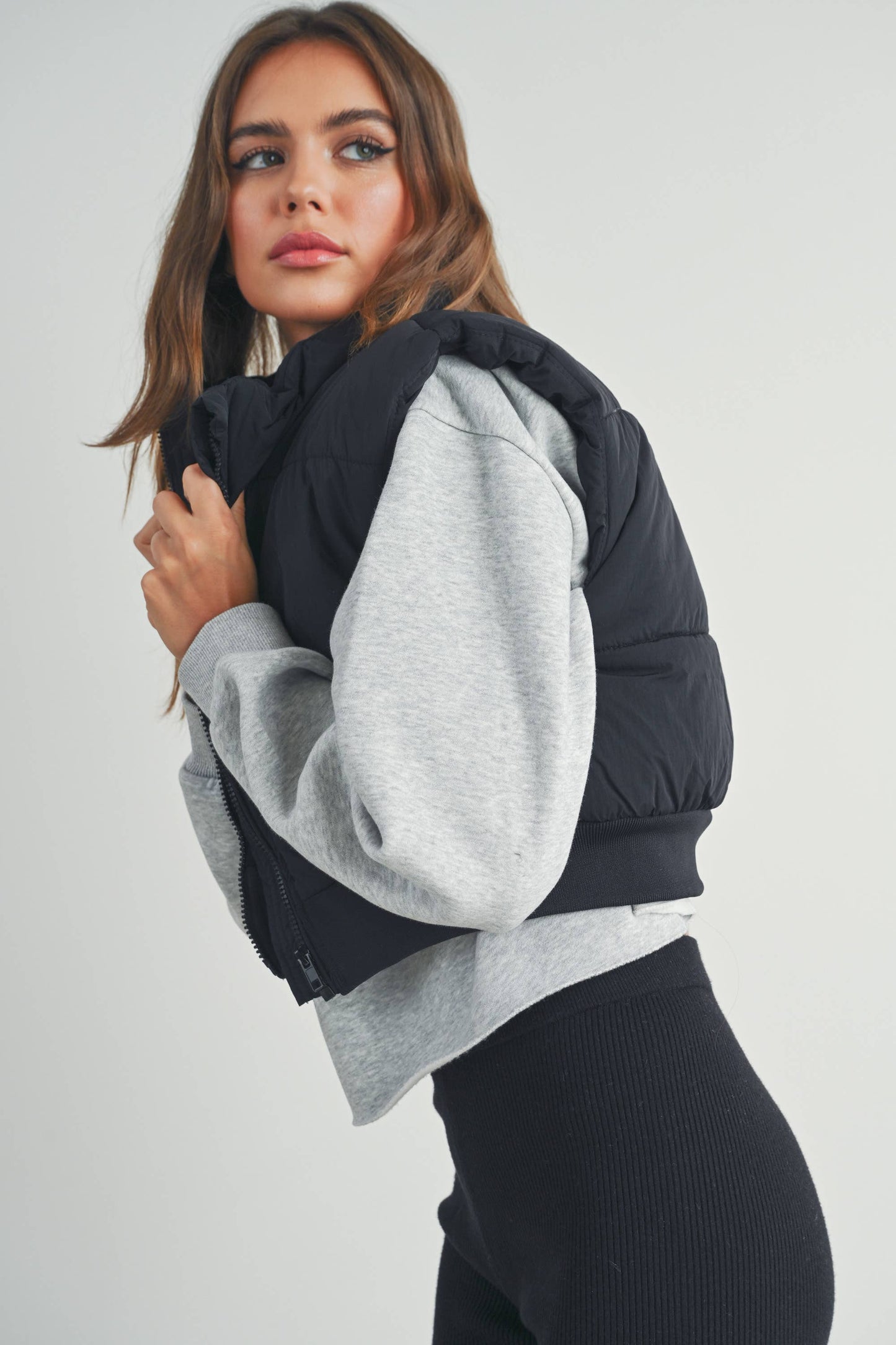 James Crop Puffer Vest